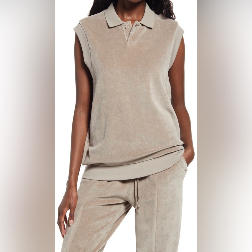 Fear of God Essentials sleeveless velour polo